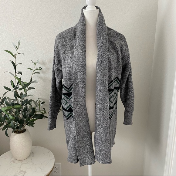 Anthropologie Aztec Cardigan Grey green Sunday in Brooklyn XS - Picture 1 of 8